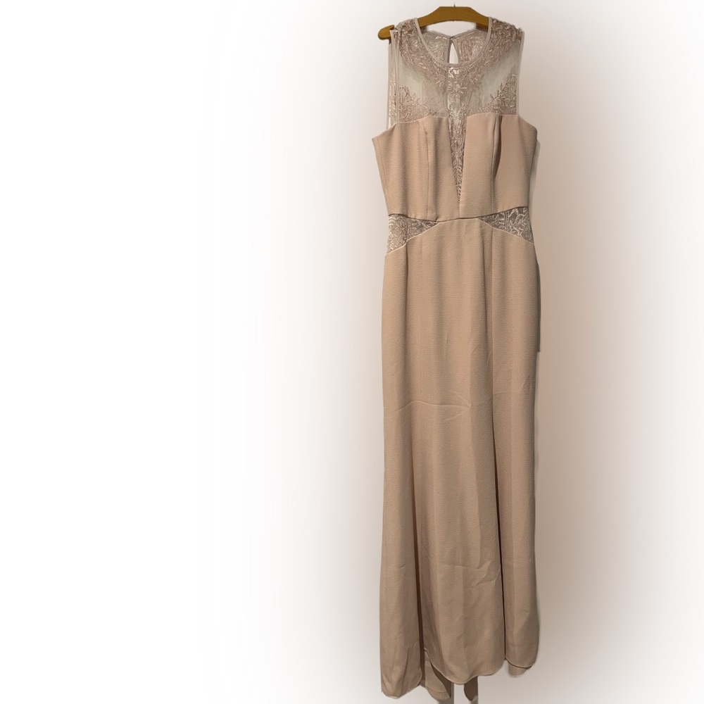 Blush BCBG floor-length gown. Perfect For bridesmaid or performer.